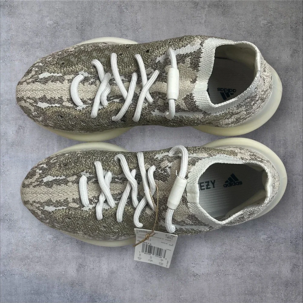 Adidas Yeezy Boost 380 Pyrite Sneakers Shoes Men's 5.5 Neutral Gray Primeknit